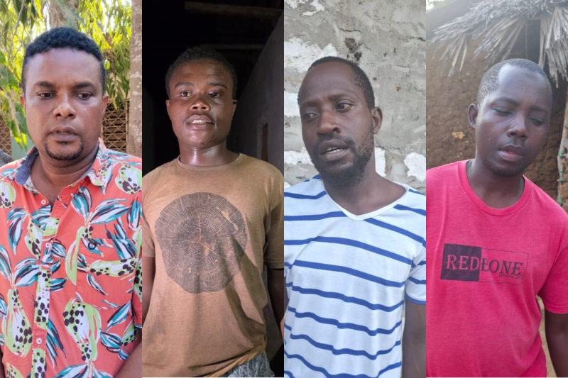 Collage photo of four suspects arrested during a crackdown in the coastal region.